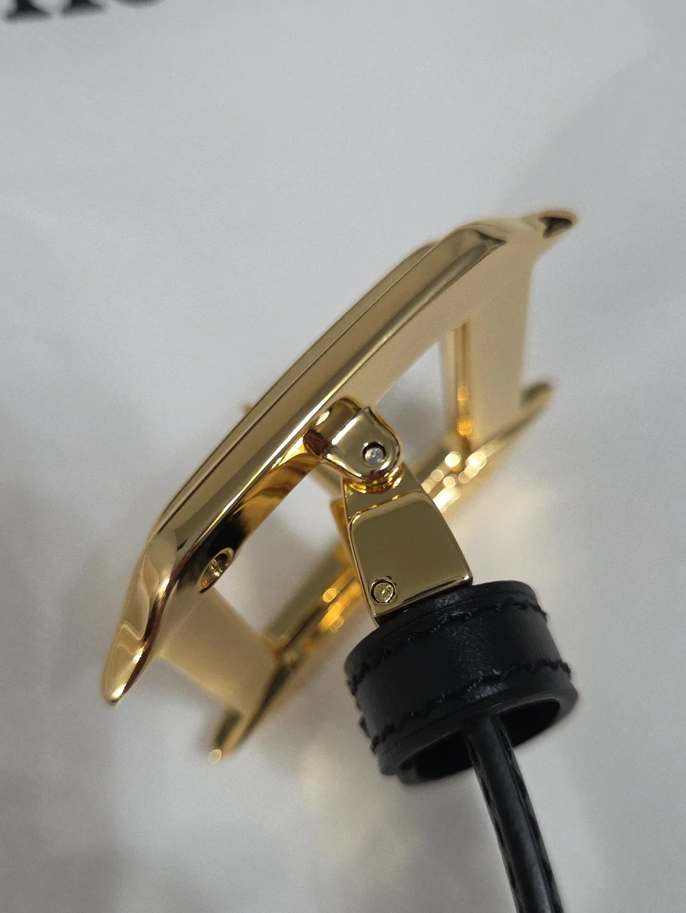 Cartier Santos Belt Reversible Leather Gold Square Buckle